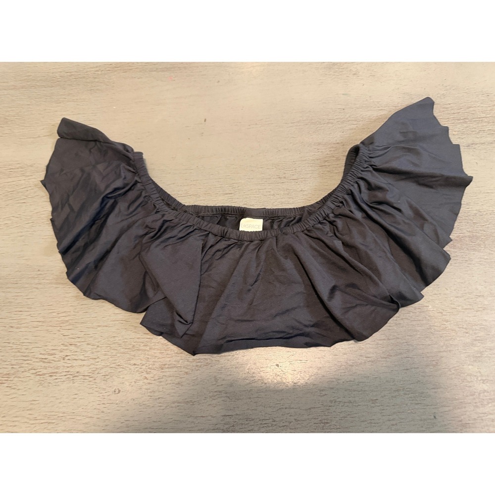 L'SPACE Black Ruffle Off The Shoulder Bikini Top Swimwear